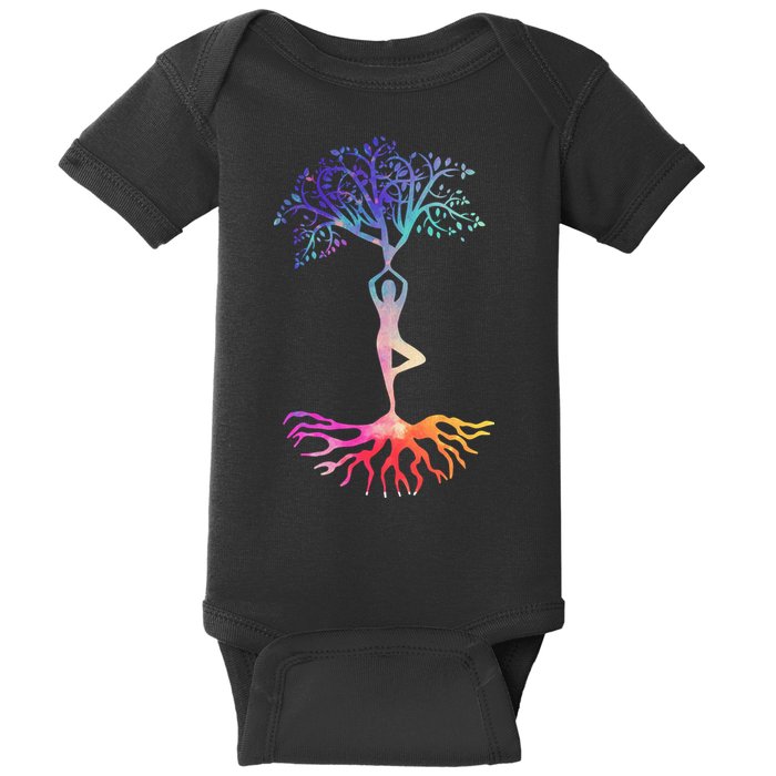 Tree Of Life With Colorful Yoga Baby Bodysuit