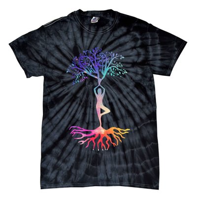 Tree Of Life With Colorful Yoga Tie-Dye T-Shirt