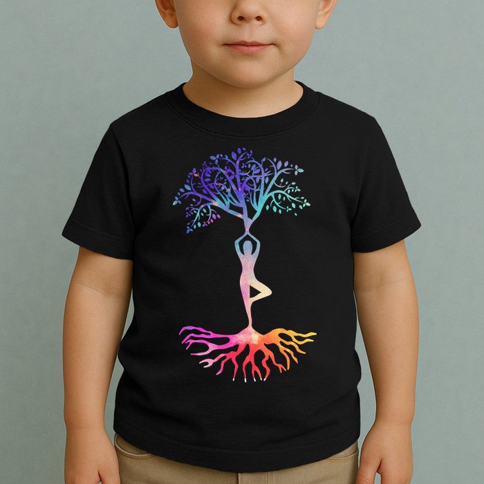 Tree Of Life With Colorful Yoga Toddler T-Shirt