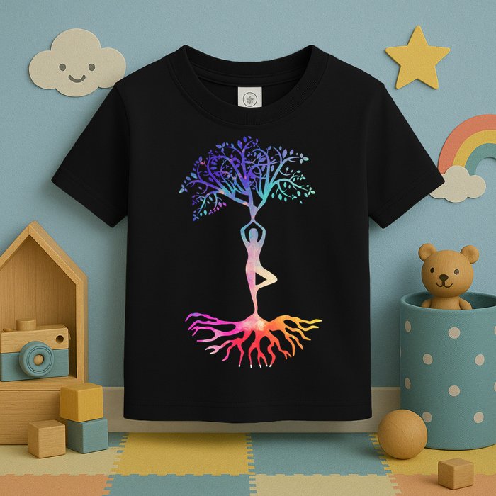 Tree Of Life With Colorful Yoga Toddler T-Shirt