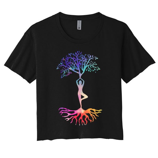 Tree Of Life With Colorful Yoga Crop Top