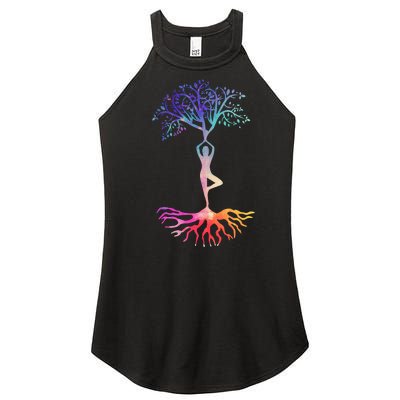 Tree Of Life With Colorful Yoga Women’s Perfect Tri Rocker Tank