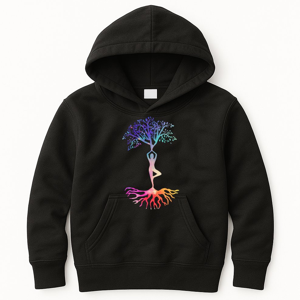 Tree Of Life With Colorful Yoga Kids Hoodie