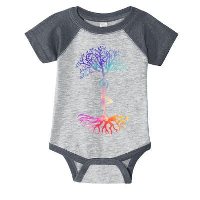 Tree Of Life With Colorful Yoga Infant Baby Jersey Bodysuit
