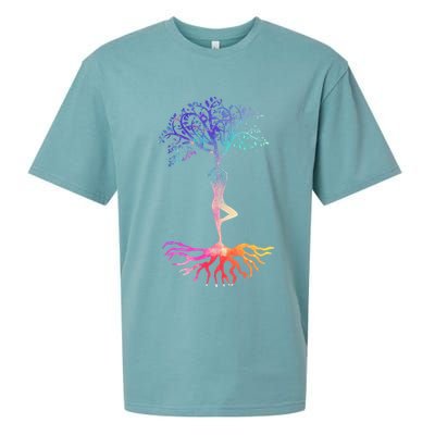 Tree Of Life With Colorful Yoga Sueded Cloud Jersey T-Shirt