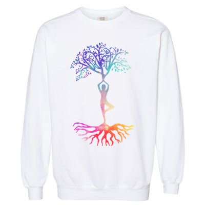 Tree Of Life With Colorful Yoga Garment-Dyed Sweatshirt