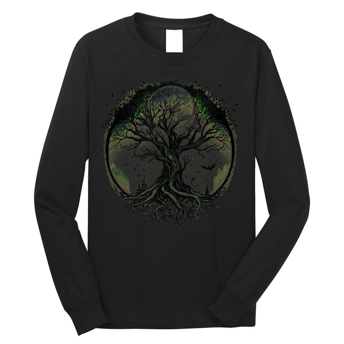 Tree Of Life Under The Moon Connection, Life, Magic, Mystery Long Sleeve Shirt