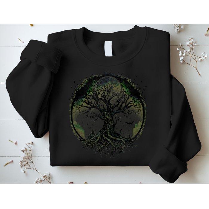 Tree Of Life Under The Moon Connection, Life, Magic, Mystery Sweatshirt