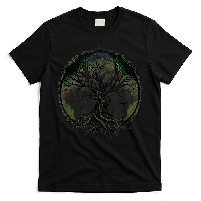 Tree Of Life Under The Moon Connection, Life, Magic, Mystery T-Shirt