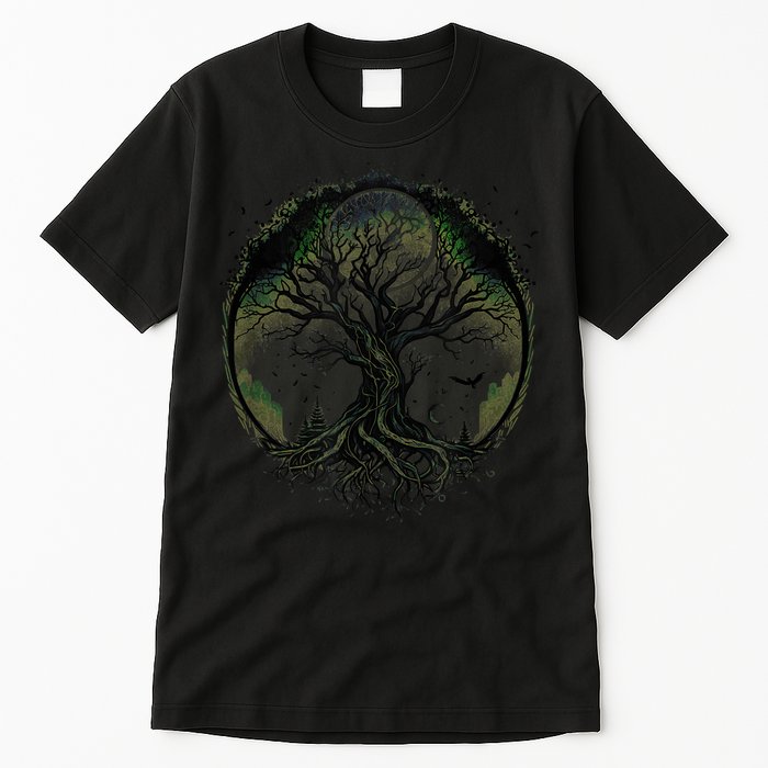 Tree Of Life Under The Moon Connection, Life, Magic, Mystery Tall T-Shirt