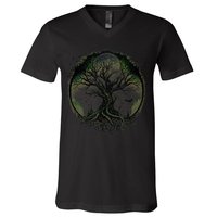Tree Of Life Under The Moon Connection, Life, Magic, Mystery V-Neck T-Shirt