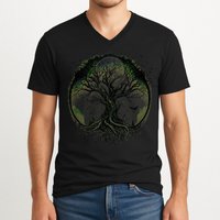 Tree Of Life Under The Moon Connection, Life, Magic, Mystery V-Neck T-Shirt
