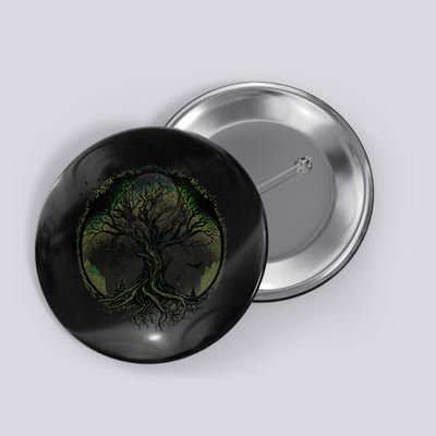 Tree Of Life Under The Moon Connection, Life, Magic, Mystery Button