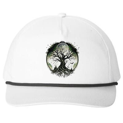 Tree Of Life Under The Moon Connection, Life, Magic, Mystery Snapback Five-Panel Rope Hat