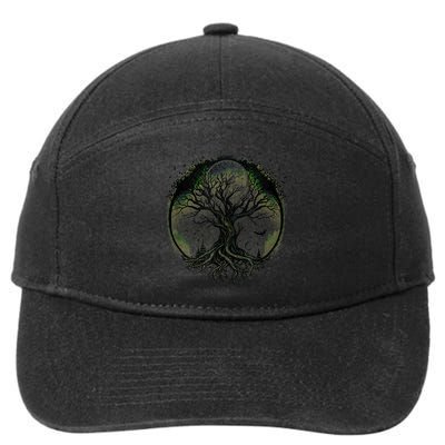 Tree Of Life Under The Moon Connection, Life, Magic, Mystery 7-Panel Snapback Hat