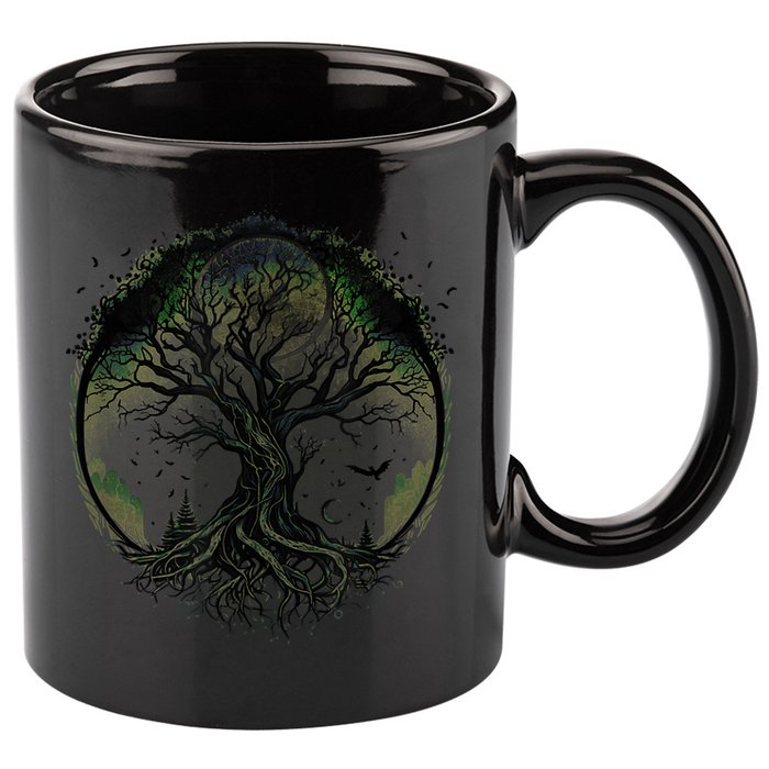 Tree Of Life Under The Moon Connection, Life, Magic, Mystery 11oz C Handle Ceramic Mug