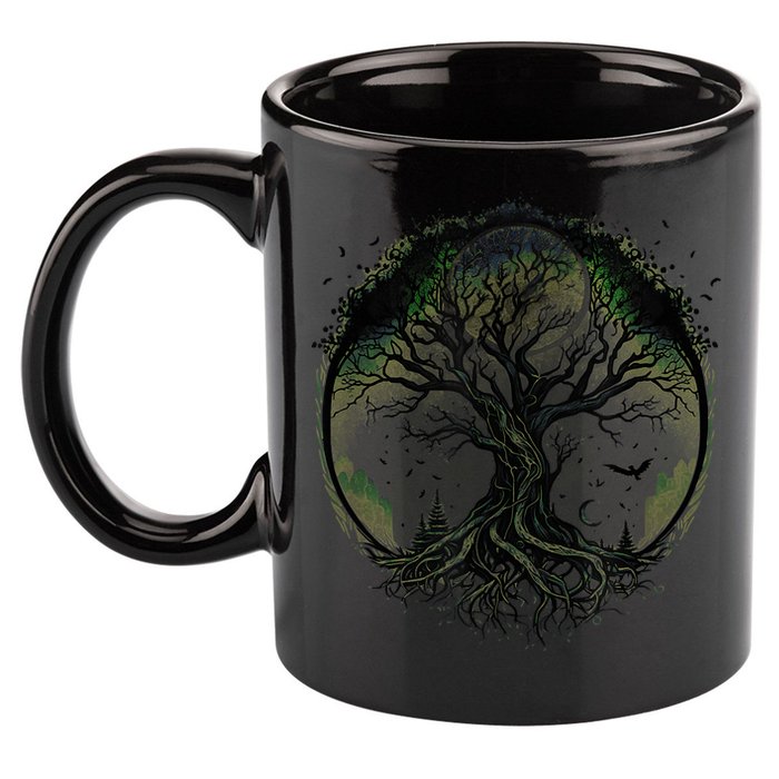 Tree Of Life Under The Moon Connection, Life, Magic, Mystery 11oz C Handle Ceramic Mug