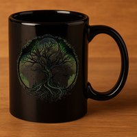Tree Of Life Under The Moon Connection, Life, Magic, Mystery 11oz C Handle Ceramic Mug