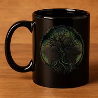 Tree Of Life Under The Moon Connection, Life, Magic, Mystery 11oz C Handle Ceramic Mug