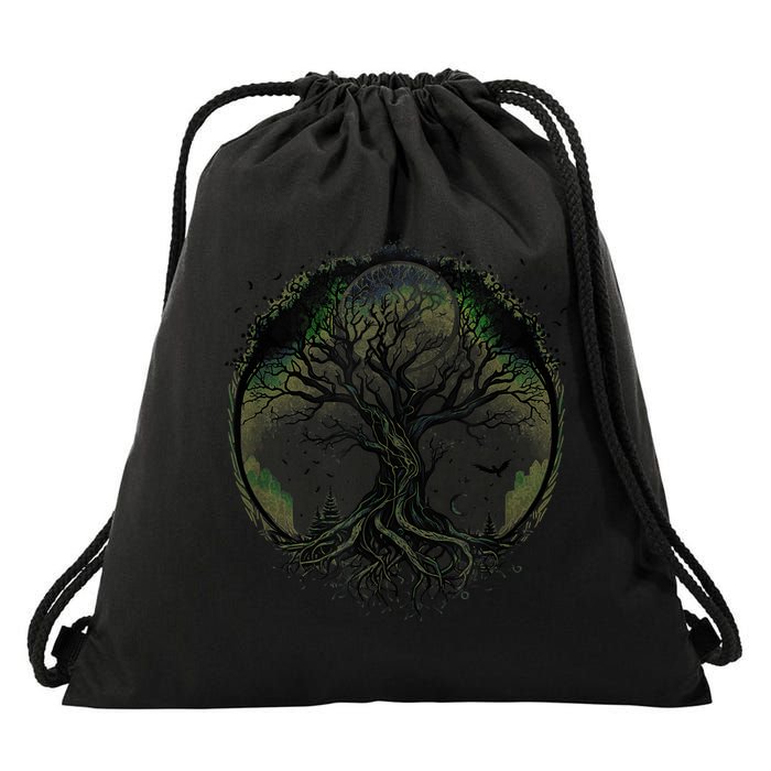 Tree Of Life Under The Moon Connection, Life, Magic, Mystery Drawstring Bag