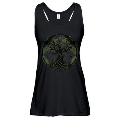 Tree Of Life Under The Moon Connection, Life, Magic, Mystery Ladies Essential Flowy Tank