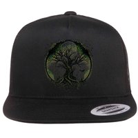 Tree Of Life Under The Moon Connection, Life, Magic, Mystery Flatbill Hat