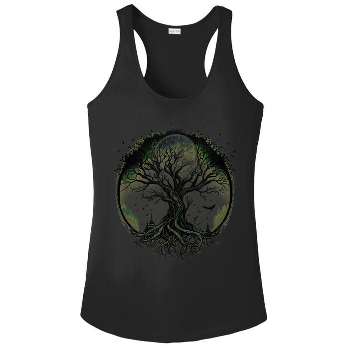 Tree Of Life Under The Moon Connection, Life, Magic, Mystery Ladies PosiCharge Competitor Racerback Tank
