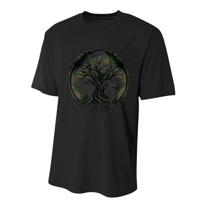 Tree Of Life Under The Moon Connection, Life, Magic, Mystery Youth Performance Sprint T-Shirt