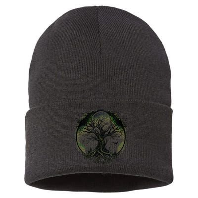 Tree Of Life Under The Moon Connection, Life, Magic, Mystery Sustainable Knit Beanie