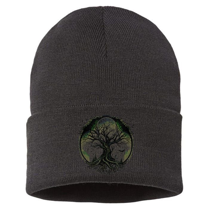 Tree Of Life Under The Moon Connection, Life, Magic, Mystery Sustainable Knit Beanie