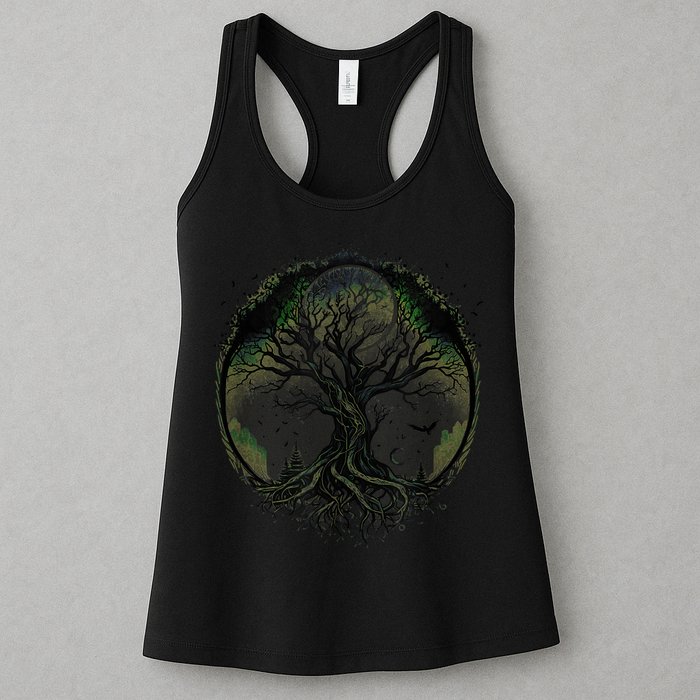 Tree Of Life Under The Moon Connection, Life, Magic, Mystery Womens Tank Top