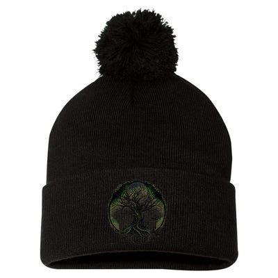 Tree Of Life Under The Moon Connection, Life, Magic, Mystery Pom Pom 12in Knit Beanie