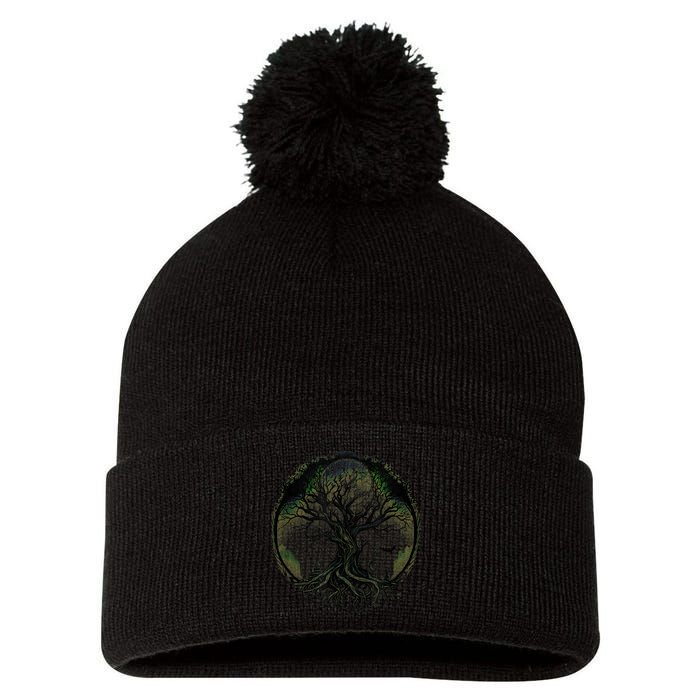 Tree Of Life Under The Moon Connection, Life, Magic, Mystery Pom Pom 12in Knit Beanie