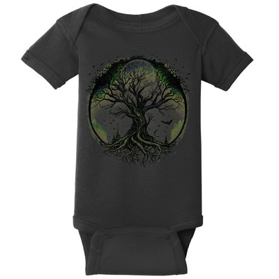 Tree Of Life Under The Moon Connection, Life, Magic, Mystery Baby Bodysuit