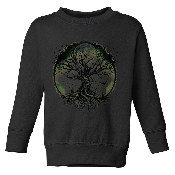 Tree Of Life Under The Moon Connection, Life, Magic, Mystery Toddler Sweatshirt