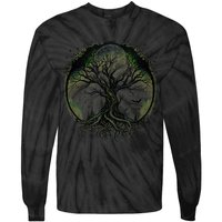 Tree Of Life Under The Moon Connection, Life, Magic, Mystery Tie-Dye Long Sleeve Shirt