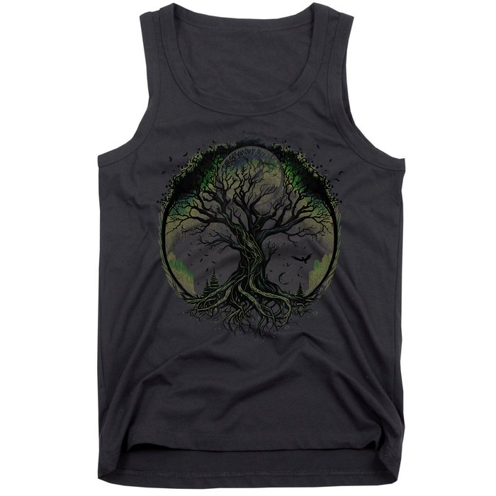 Tree Of Life Under The Moon Connection, Life, Magic, Mystery Tank Top