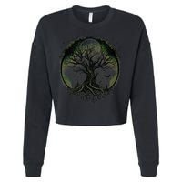 Tree Of Life Under The Moon Connection, Life, Magic, Mystery Cropped Pullover Crew