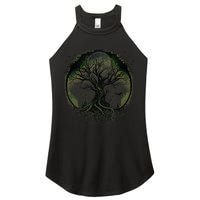 Tree Of Life Under The Moon Connection, Life, Magic, Mystery Women's Perfect Tri Rocker Tank