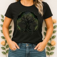 Tree Of Life Under The Moon Connection, Life, Magic, Mystery Womens T-Shirt