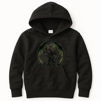 Tree Of Life Under The Moon Connection, Life, Magic, Mystery Kids Hoodie