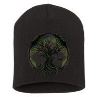 Tree Of Life Under The Moon Connection, Life, Magic, Mystery Short Acrylic Beanie
