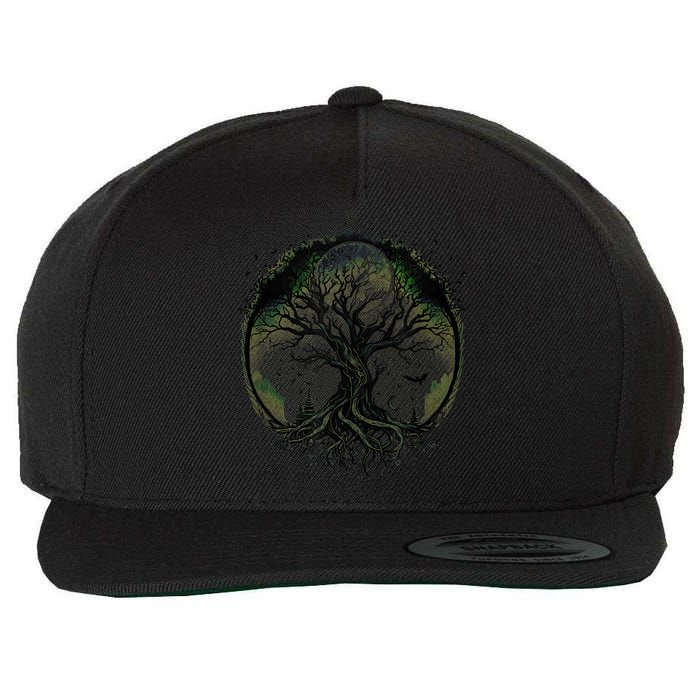 Tree Of Life Under The Moon Connection, Life, Magic, Mystery Wool Snapback Cap