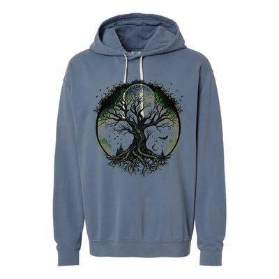 Tree Of Life Under The Moon Connection, Life, Magic, Mystery Garment-Dyed Fleece Hoodie