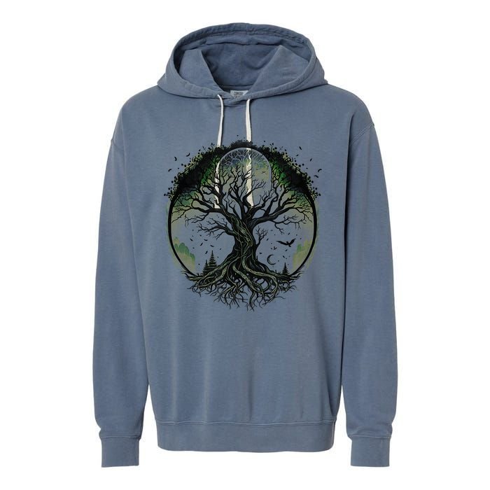 Tree Of Life Under The Moon Connection, Life, Magic, Mystery Garment-Dyed Fleece Hoodie