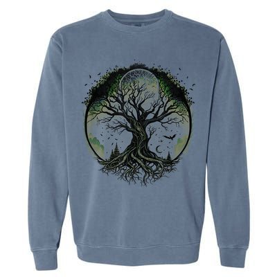 Tree Of Life Under The Moon Connection, Life, Magic, Mystery Garment-Dyed Sweatshirt