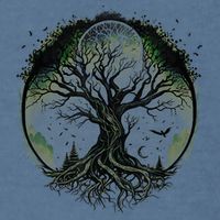Tree Of Life Under The Moon Connection, Life, Magic, Mystery Garment-Dyed Sweatshirt