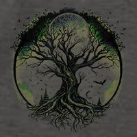 Tree Of Life Under The Moon Connection, Life, Magic, Mystery Vector Backpack