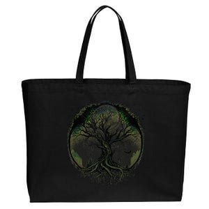 Tree Of Life Under The Moon Connection, Life, Magic, Mystery Cotton Canvas Jumbo Tote