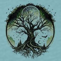 Tree Of Life Under The Moon Connection, Life, Magic, Mystery Sueded Cloud Jersey T-Shirt